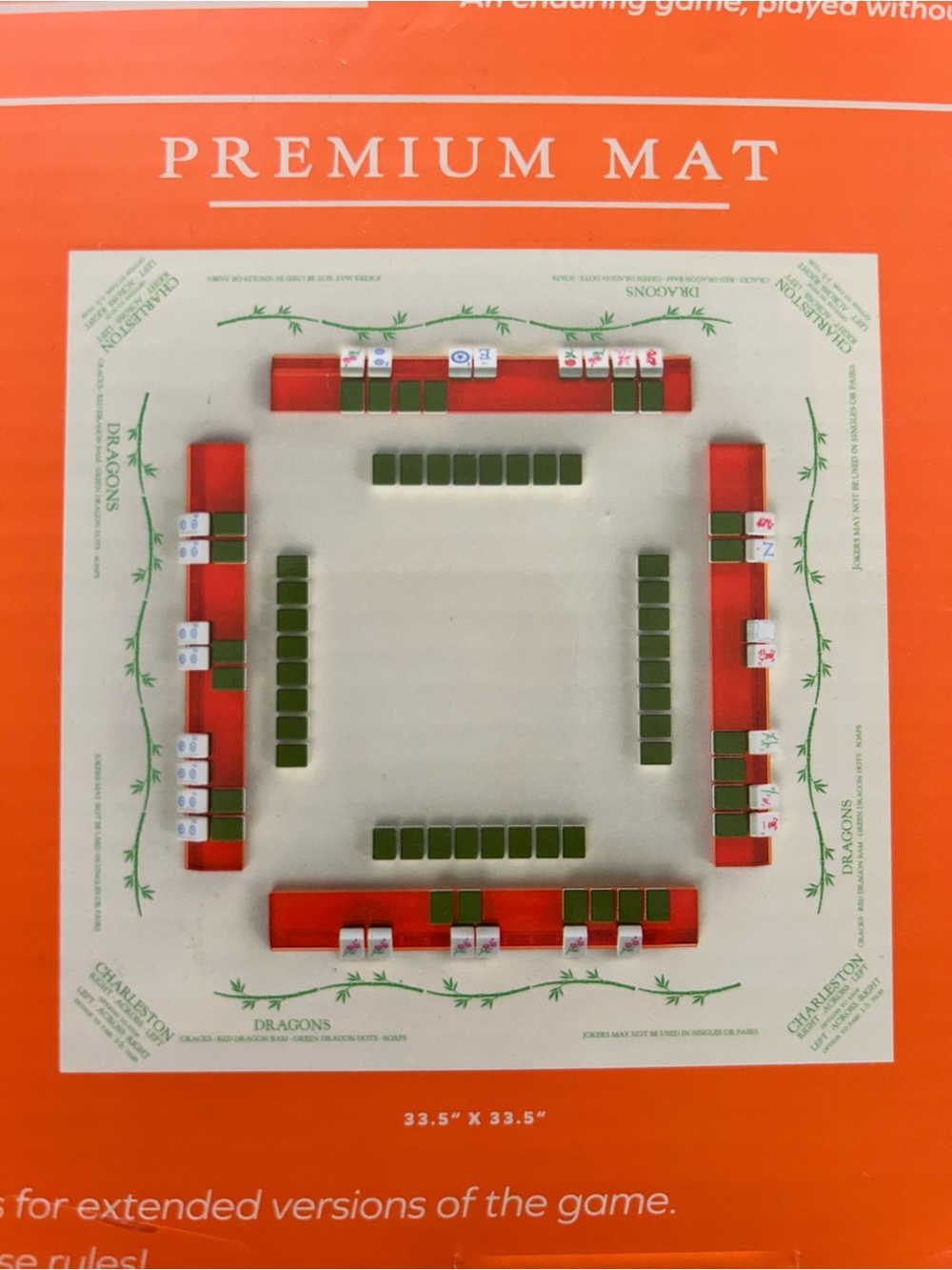 NEW Mahjong Limited Edition Complete Game Set Racks, Tiles, Mat & Carry Tote - Picture 8 of 13